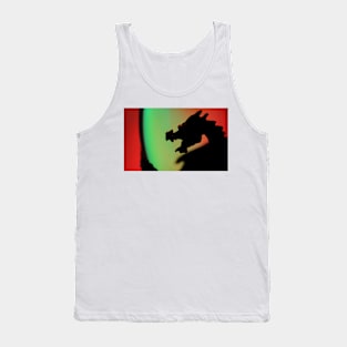 Dragon Silhouette - Red and Green Tank Top